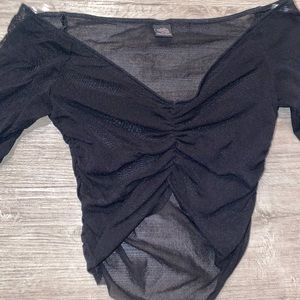 black sheer crop top